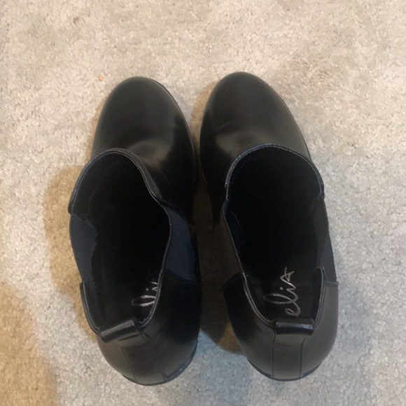 Celia Black Chunky 3 Inch Heel Pull On Ankle Boots-Size 9 - Picture 4 of 9